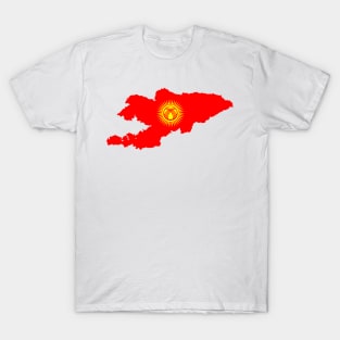 Map of Kyrgyzstan with new flag T-Shirt